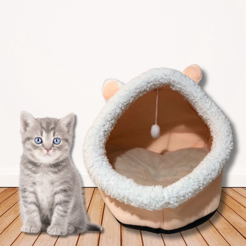 Cama Caminha para Gato Pet Toca Iglu Acolchoada Casinha com Bolinha ...