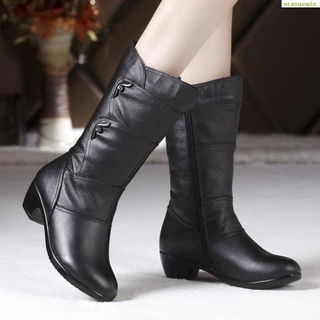 Botas Femininas De Inverno Longas De Veludo Estilo Britânico