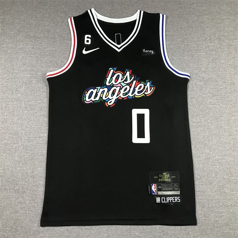 23 Novas Clippers Da Nova Temporada No . 0 Camisa Weishao Edição Westbrook City De Basquete