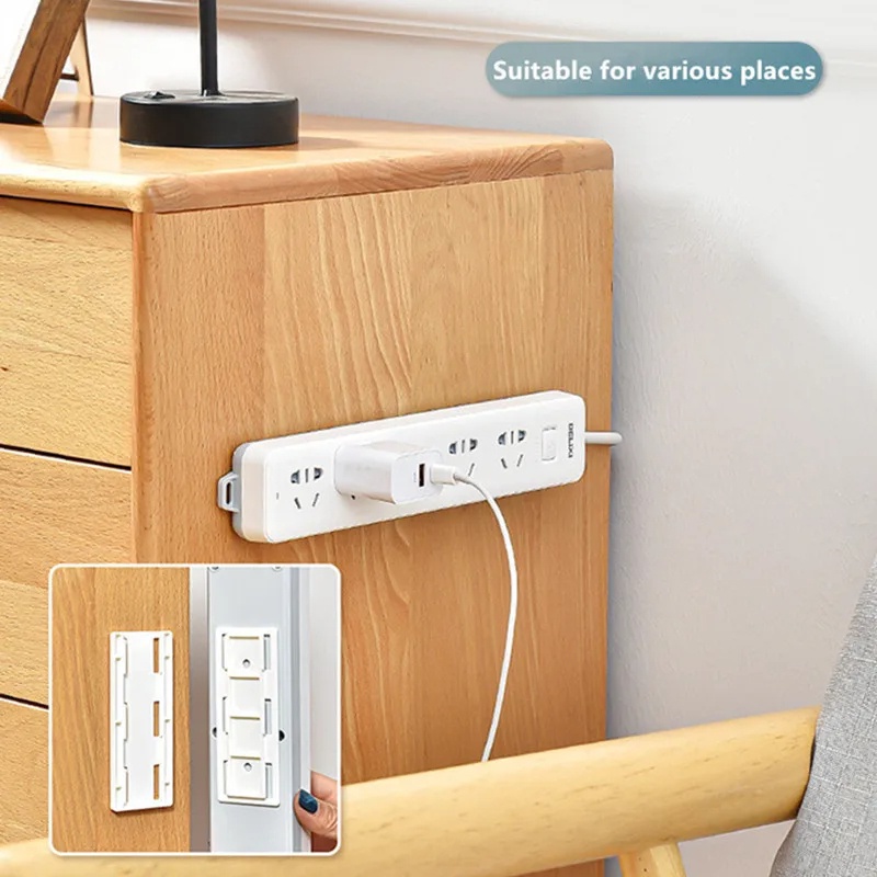 Suporte p/ Extensão Fixar Filtro de Linha e Objetos Diversos/Household Auto-Adesivo Plugue Fixer Broca Livre