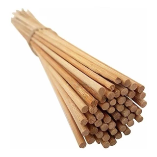Kit 50 Estacas Tutor De Plantas Suporte Haste Natural Bambu 35cm Para Orquídeas Flores Tomates Jardinagem