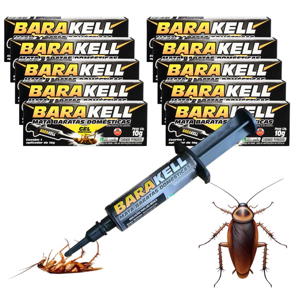 Kit 10 Veneno para Baratas Mata Baratas Barakell Gel 10g | Shopee Brasil
