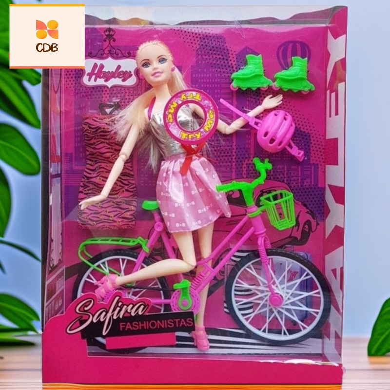 Boneca Joyce Barbie Articulada Bicicleta Boneca Joyce Bike