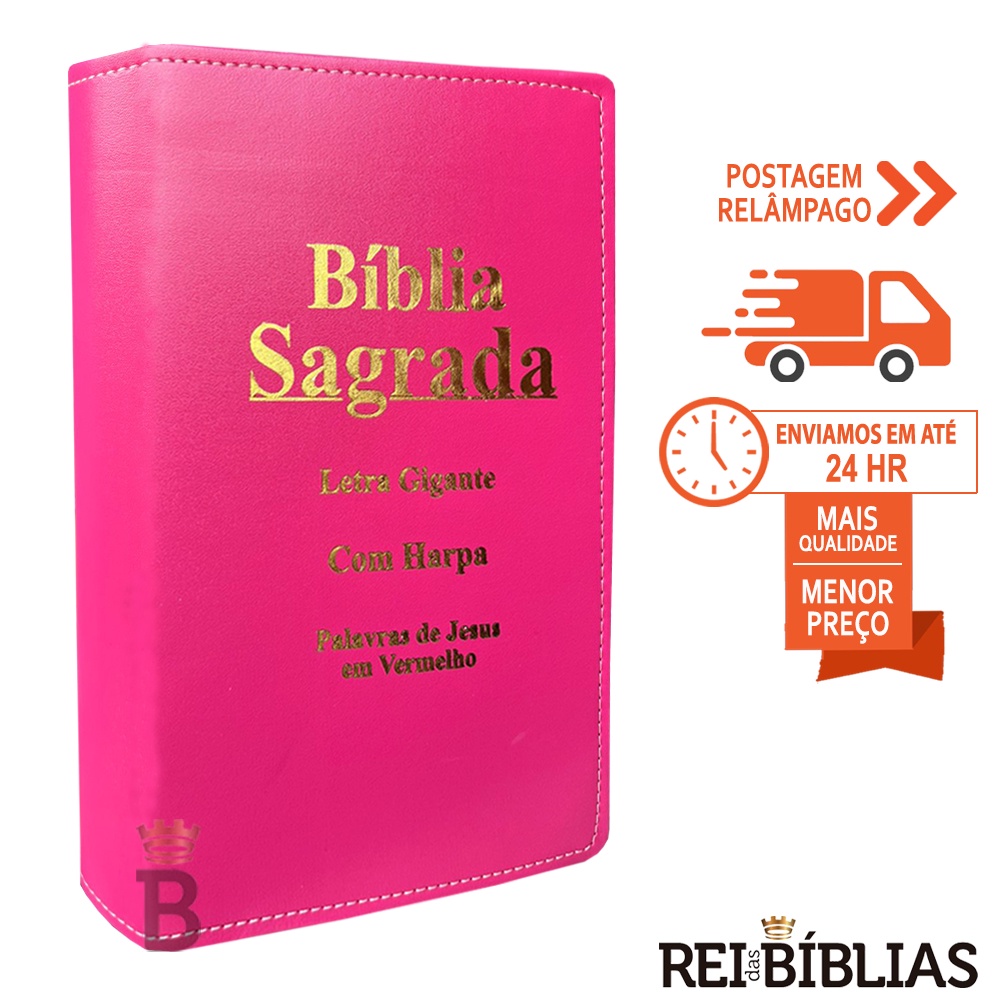 Combo 2 Bíblias Edição De Promessas Letra Grande Com Harpa Palavras De  Jesus Em Vermelho Revista E Corrigida Pink E Rosa