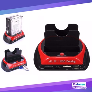 Dock Station 2 HD Sata e IDE 3,5 e 2,5 Usb Com Leitor De Cartão