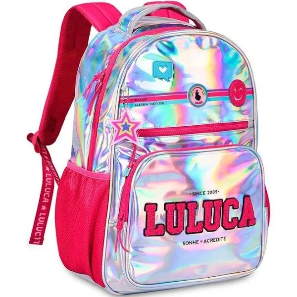 Mochila Escolar Luluca Holografica Infantil Juvenil Clio