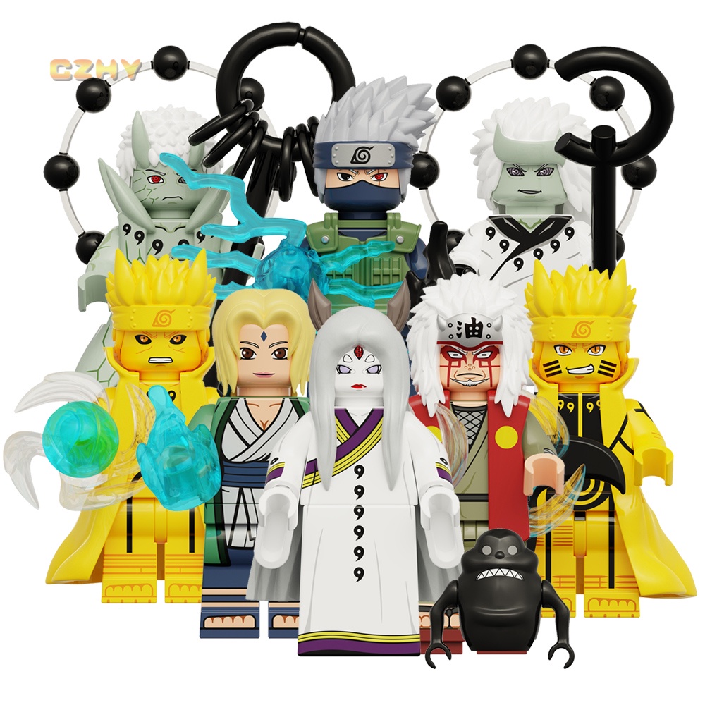 Anime Japonês Hatake Kakashi Kurama Obito Madara Jiraiya Kaguya Minato Figuras De Construção Para Brinquedos Infantis KDL819