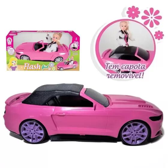 Barbie Busto Carrinho Carro Conversível Porche Brinquedo
