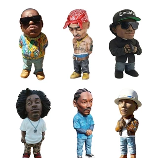 10cm Pequeno Pop Rapper Star Tupac Figura Cool Hip Hop Guy Estátua Criativa Desktop Home Living Room Decoração Biggie Doll