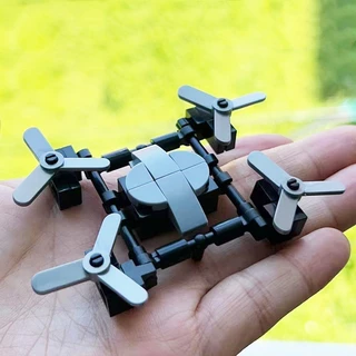Mini Pequenos Blocos De Construção De Quatro Eixos Drone , Aeronaves Para Meninos , Sacos De Brinquedos De Partículas