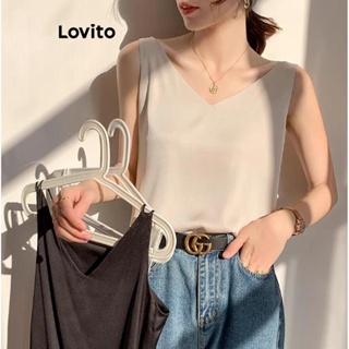 Lovito Regata Básica Lisa Elegante Para Mulheres LNE42051