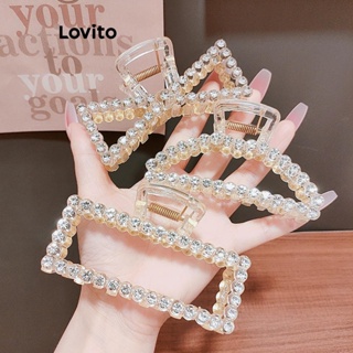 Lovito Grampos De Cabelo Elegantes Em Forma De Coração Com Strass Para Mulheres LFA11028
