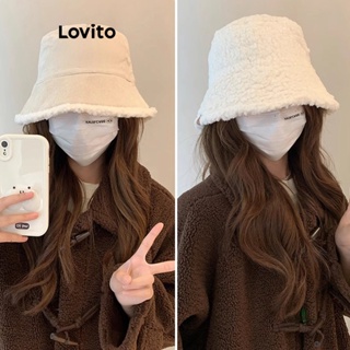 Lovito Chapéus Reversíveis Com Costura Casual De Tecido Liso Para Mulheres LFA11657