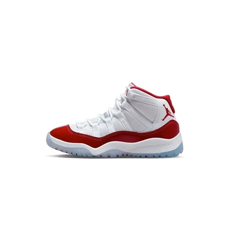 Air Jordan 11 Retro "Cereja" (PS) Criança do Meio Vermelho Cereja Branco 378039-116 [Estoque Pronto]