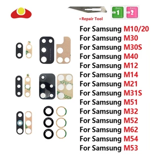 Lente Traseira De Vidro Da Câmera Para Samsung M62 M52 M54 M53 M21S M30S M51 M32 M31S M31 M14 M12 M40 M30 M20 M10 Com Ferramenta Adesiva