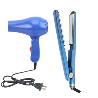 Kit Secador Dobrável e Chapinha de Cabelo Nano Titanium 450°