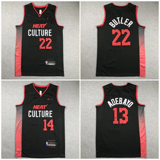 2024 City Black Miami Heat Jimmy Butler Tyler Herro Adebayo Jersey Camisa De Basquetebol De Verão Bordada Para Homens