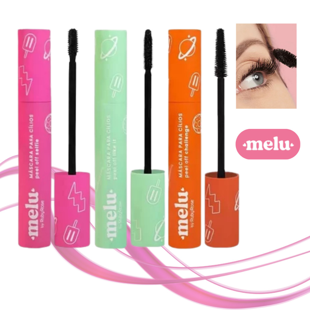 Máscara para Cílios Rímel Peel Off- Melu Volume Alongador Maquiagem ...