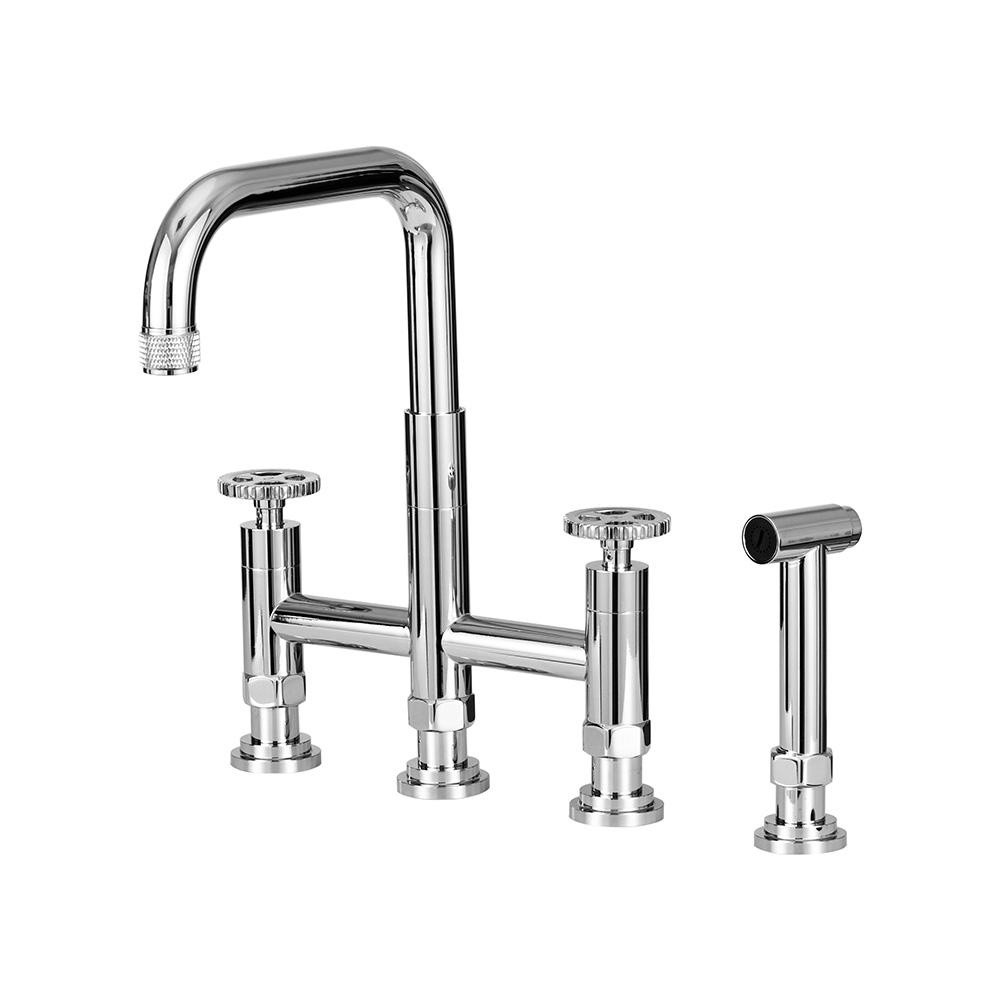 Torneira Para Cozinha Gourmet Misturador Extensível Duplo Comando Aço Inox 304 Jutaí Pingoo - Prata