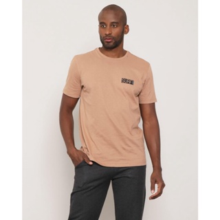 Camiseta Masculina Surf Com Estampa Nas Costa Marrom