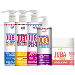 Kit Juba Completo Shampoo + Condicionador + Mascara Butter Oil + Geleia + Encrespando Widi Care