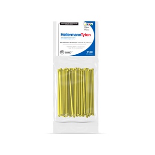 Abraçadeira flexível HellermannTyton 100 unidades nylon amarelo 10cm T18R