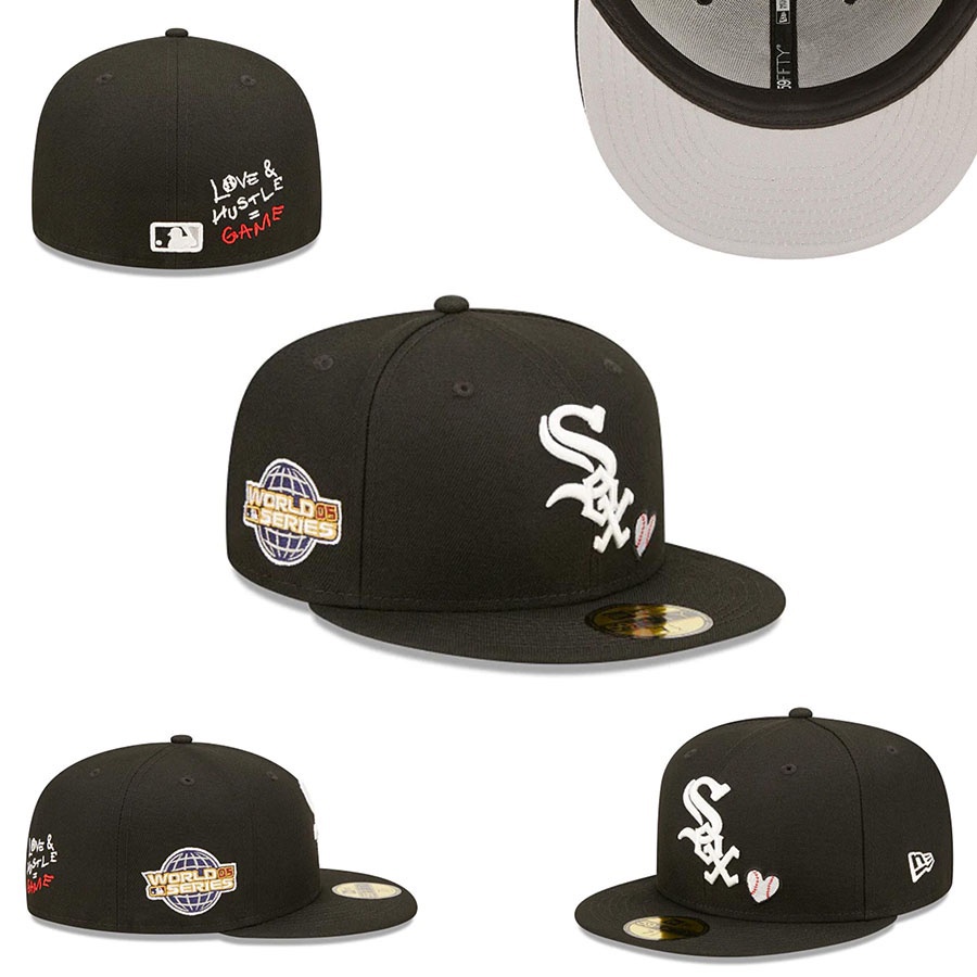 Chapéu De Alta Qualidade MLB Chicago White Sox fit Homem Mulher 59FIFTY Chapéus De Ajuste Fechado Bordados Esportivos Topi