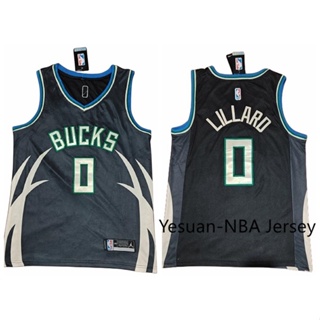 2023/24 Bucks LILLARD #0 Off-White NBA Jerseys