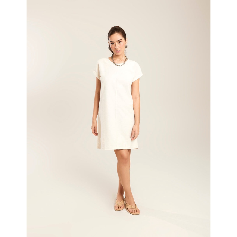 Vestido Zinzane Feminino Caixinha Moletinho - Areia