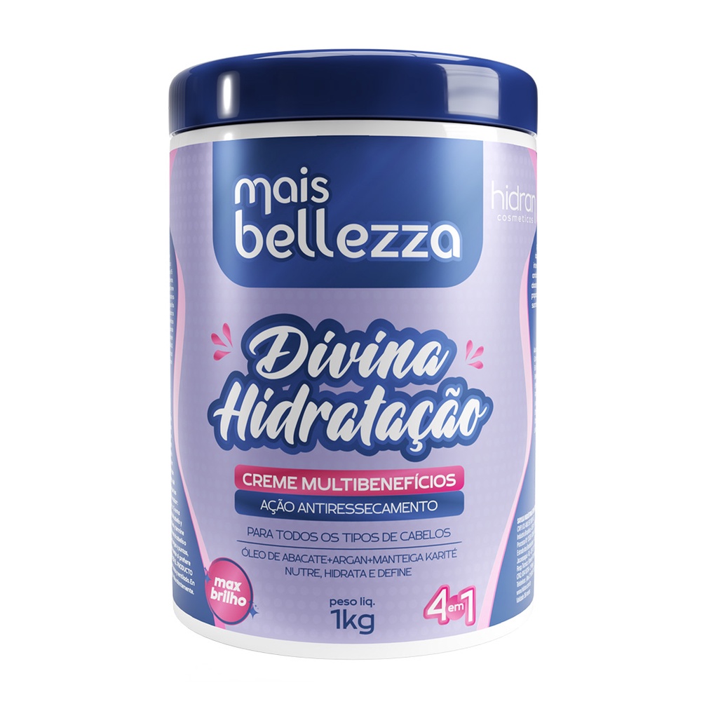 Creme Multibeneficios 4 em 1 Mais Bellezza Divina Hidratação 1kg ...