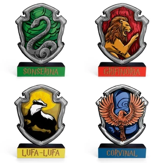Totem Médio Casas Hogwarts Harry Potter 14cm + Base