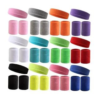 Esportes bandana pulseira Sweatband conjunto de três peças correndo Fitness Yoga suor-absorvente bandana suor-A
