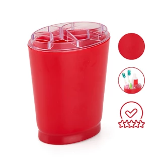 Porta Escova Dentes Vermelho Acrylic Line Pia Banheiro