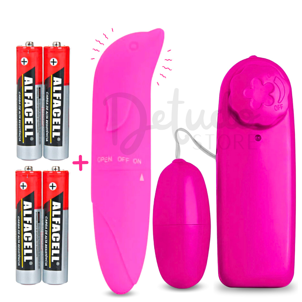 Kit Vibrador Feminino Golfinho Ponto G Clitóris Vibrador Bullet