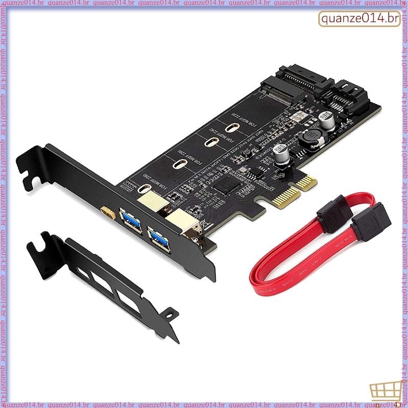 [D K Z C] Placa Adaptadora PCI-E Para USB 3.0 Express Incl . 1 2 Portas A , M 2 NVME PCIe 3.0 Com Suporte