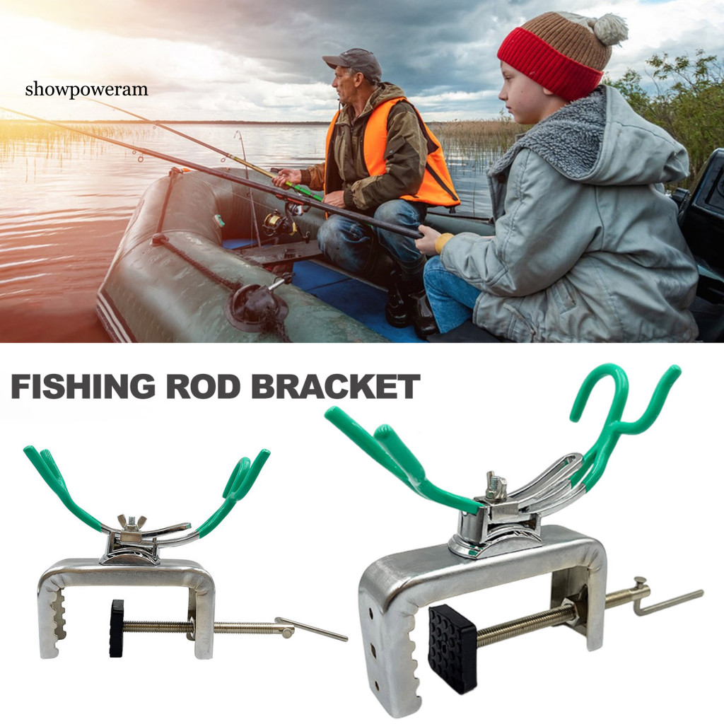 Clip-on Fishing Rod Holder Universal 360° Rotating Stainless Steel ...