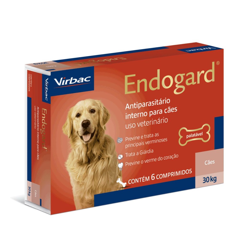 Vermífugo Endogard Cães até 30kg - 6 Comprimidos