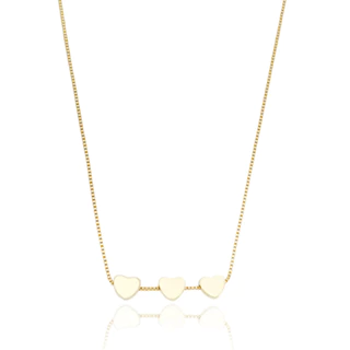 Colar de Ouro 18k  Feminino c/ Coração Banhado a Ouro em Oferta na Shopee