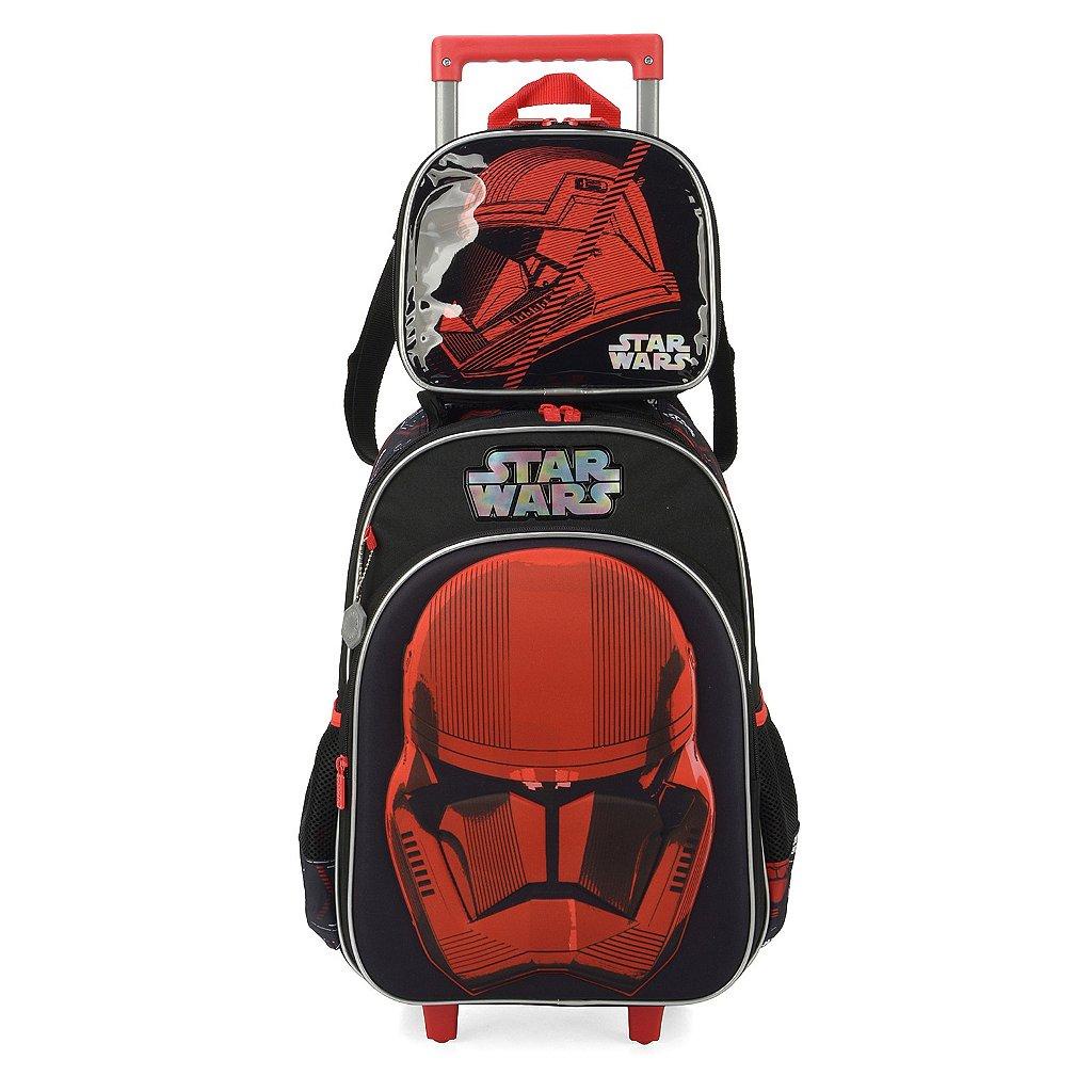 Kit Mochila de Rodinhas Lancheira Luxcel Star Wars Preto | Shopee Brasil
