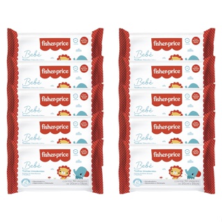 Fisher Price Babê Toalhas Umedecidas C/Perfume Suave 20x15cm C/50 Unidades - Kit C/10
