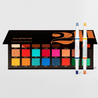 Kit Paleta de Sombras 24.1 + Sombra em Bastão Dupla Amarela e Laranja + Sombra em Bastão Dupla Azul (3 Produtos)