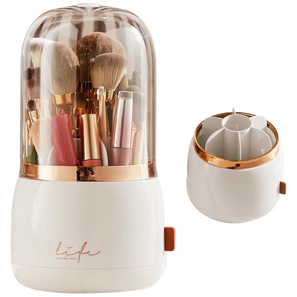 360 ° Rotação Organizador Portátil De Mesa Cosmético Maquiagem Porta-Escova Batom Caixa Tubo Transparente
