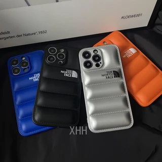 Nova Apple 15 Tide Marca North Face Phone Casting Compatível Com IPhone 15 11 14 13 12 Pro X XS Max 7 8 14 15 Plus XR Luxo Jaqueta Down Capa Macia Cobertura De Prisão De Queda