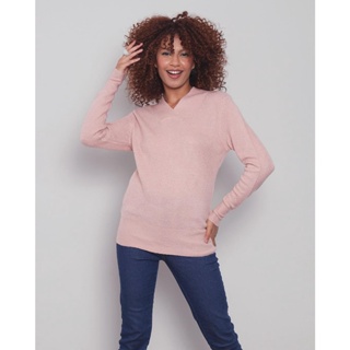 Blusa Feminina Tricô Gola V Donatta Rosa