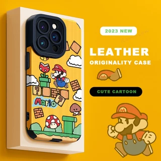 Capa Super Mario Para iPhone 15 11 12 13 14 Pro MAX 7 8 Plus X XR XS SE 2020 11Pro 15Pro De Silicone Protetor Líquido À Prova De Choque Cartoon