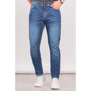 Calça Jeans Masculina Gangster Skinny Destroyed Azul