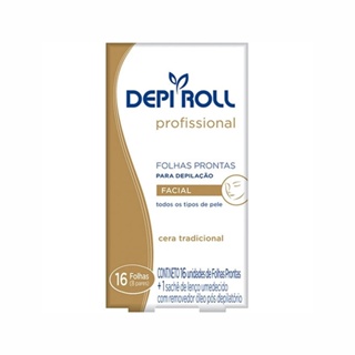 Folhas Prontas Para Depilação Facial Depi Roll Tradicional 8Fls