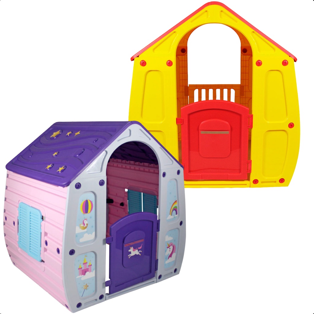 Casinha Brinquedo Infantil Com Portas E Janelas Playground Castelinho ...