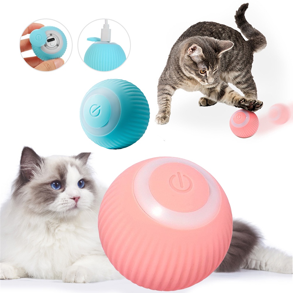 Smart Cat Toy com Luz LED, Tipo-C, Recarregável, 360 °, Auto