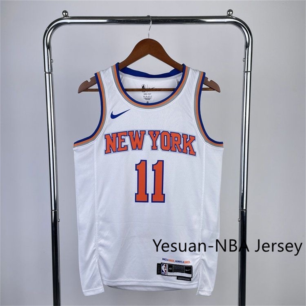 Hot Pressed Camisa New York Knicks #11 Jalen Brunson White Swingman Association Edition De Basquete nba Jersey